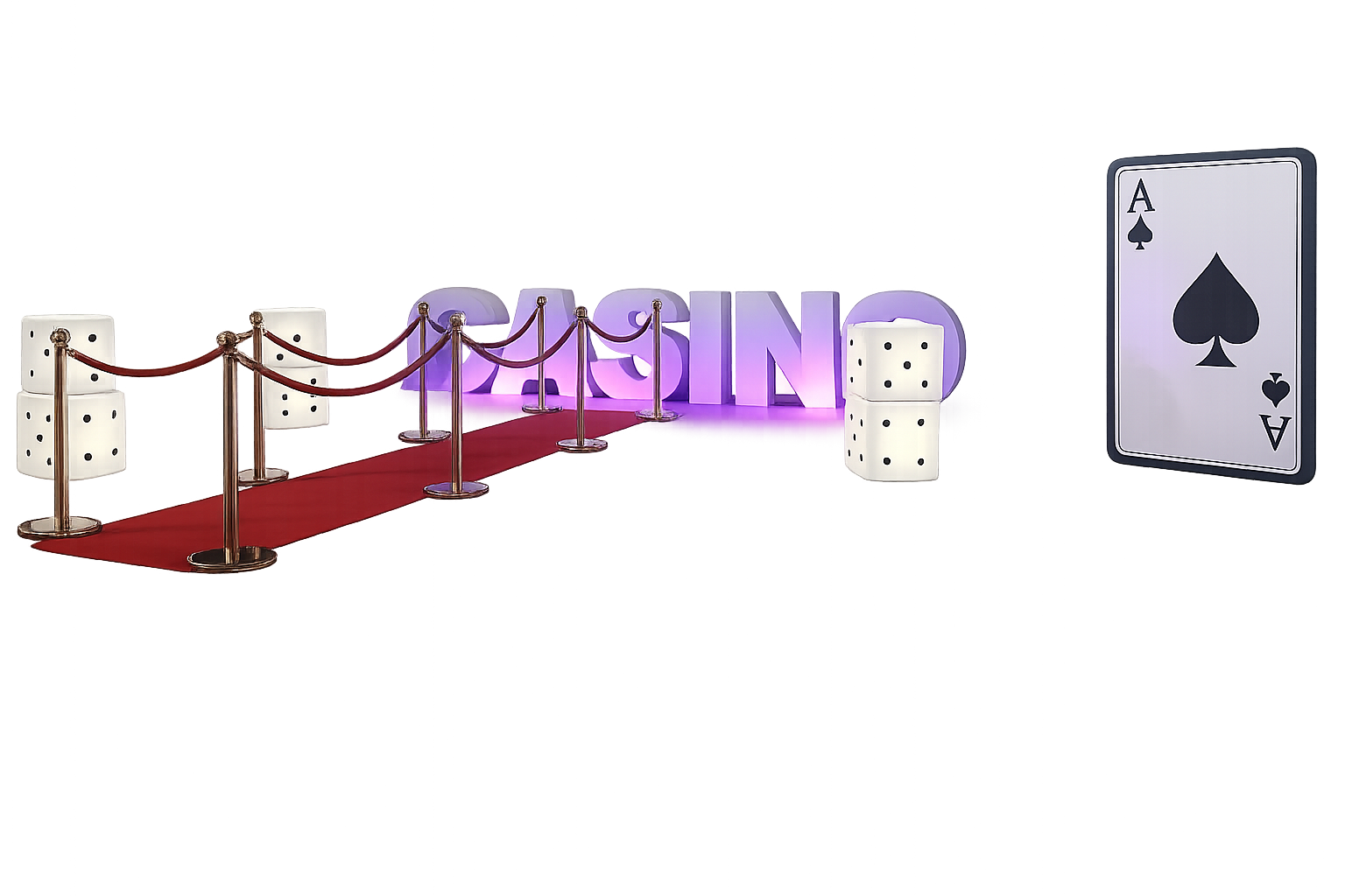 Decoration casino immersive avec enseigne lumineuse
