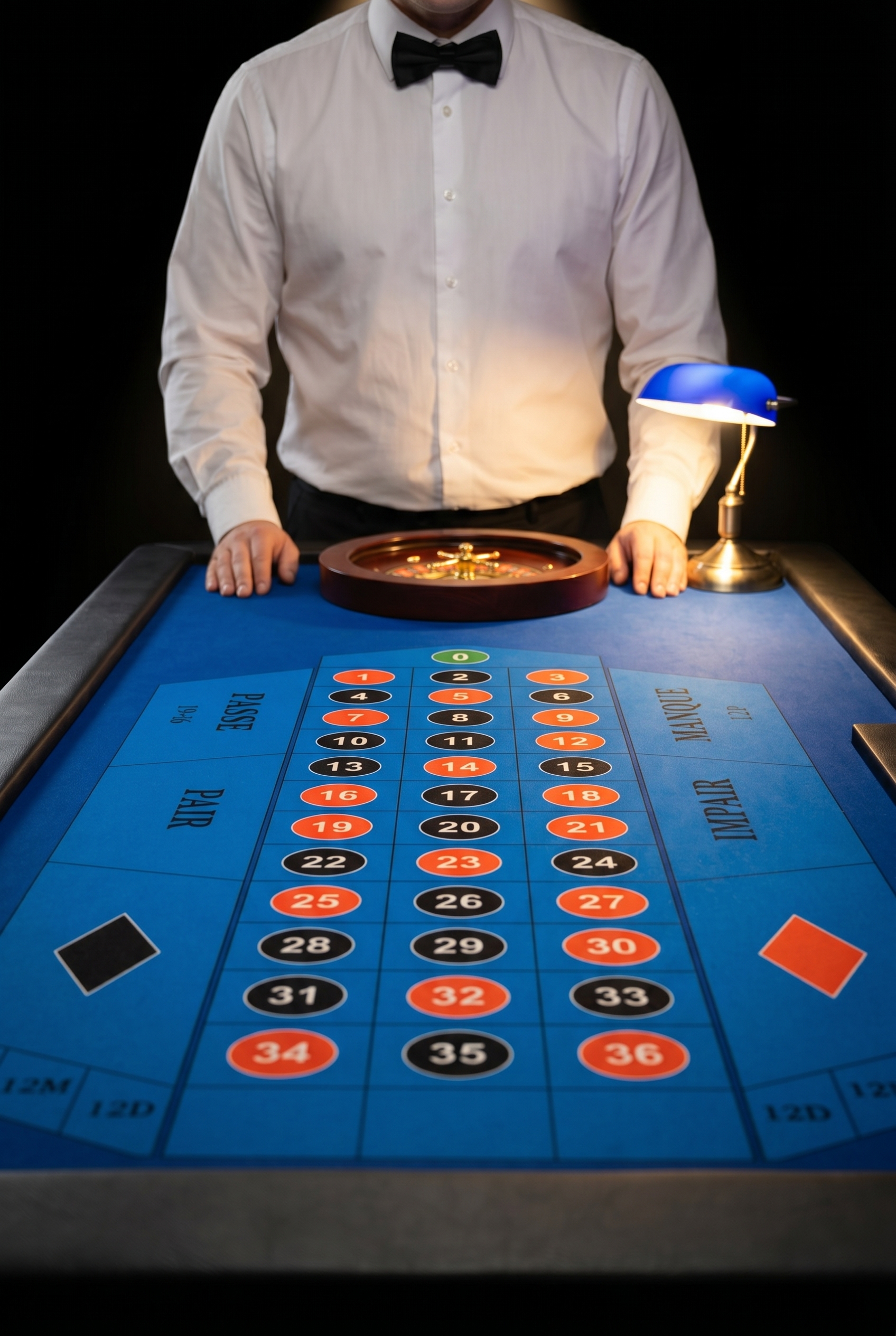 Table de Roulette avec cylindre et tapis de jeu